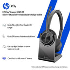 HP Poly Voyager 4320 Microsoft Teams Certified Headset +BT700 dongle +Charging Stand