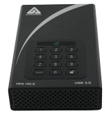 Apricorn Aegis Padlock DT FIPS USB3.0 2TB external hard drive USB Type-B 3.2 Gen 1 (3.1 Gen 1) Black