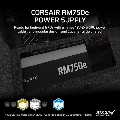 Corsair RMe Series RM750e power supply unit 750 W 24-pin ATX ATX Black