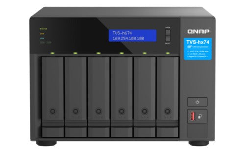 QNAP TVS-h674 NAS Tower Intel® Core™ i3 i3-12100 16 GB DDR4 0 TB QuTS hero Black
