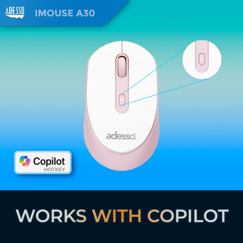Adesso iMouse A30P mouse Universal Ambidextrous RF Wireless Optical 1200 DPI
