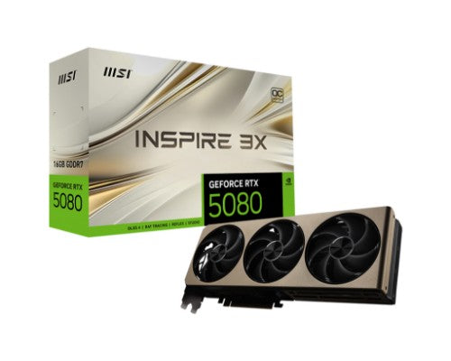 MSI GEFORCE RTX 5080 16G INSPIRE 3X OC graphics card NVIDIA 16 GB GDDR7
