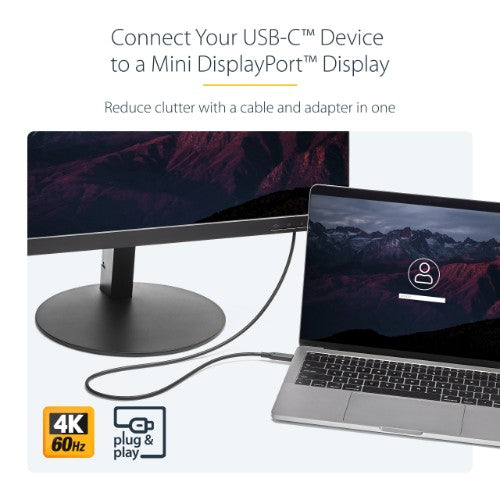 StarTech.com CDP2MDPMM6B video cable adapter 70.9" (1.8 m) USB Type-C Mini DisplayPort Black