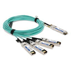 AddOn Networks AOC-Q-4S-100G-15M-AO InfiniBand/fibre optic cable 590.6" (15 m) QSFP28 4xSFP28 Aqua color, Silver