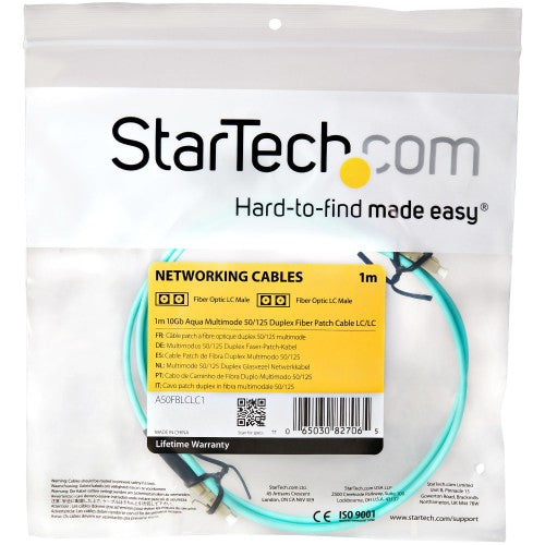 StarTech.com A50FBLCLC1 InfiniBand/fibre optic cable 39.4" (1 m) LC Aqua color