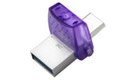 Kingston Technology DataTraveler microDuo 3C USB flash drive 128 GB USB Type-A / USB Type-C 3.2 Gen 1 (3.1 Gen 1) Stainless steel, Purple