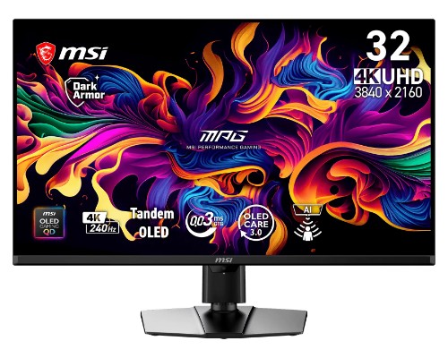 MSI MPG 322UR QD-OLED X24 240HZ UHD computer monitor 31.5" 3840 x 2160 pixels 4K Ultra HD Black