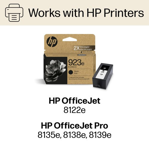 HP 923e EvoMore Black Original Ink Cartridge