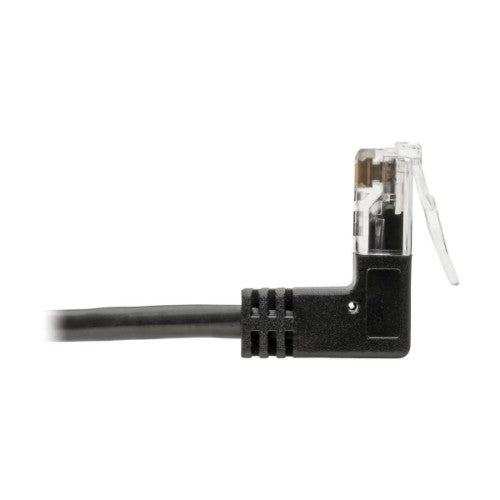 Tripp Lite Right-Angle Cat6 UTP Patch Cable (RJ45) - M/M, Gigabit, Snagless, Molded, Slim, Black, 0.31 m