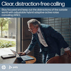 HP Poly Poly Voyager Free 60+ UC Carbon Black Earbuds +BT700 USB-C Adapter +Touchscreen Charge Case
