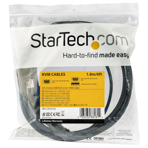 StarTech.com RKCONSUV10 KVM cable Black 118.1" (3 m)