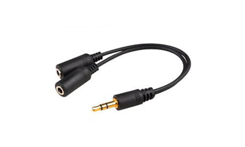 AddOn Networks HSMFF audio cable 7.87" (0.2 m) 3.5mm 2 x 3.5mm Black