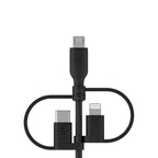 Belkin BOOST CHARGE USB cable 39.4" (1 m) USB A USB C/Micro-USB B/Lightning Black