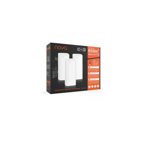 Tenda EX12 3-Pack Dual-band (2.4 GHz / 5 GHz) Wi-Fi 6E (802.11ax) White Internal