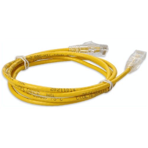 AddOn Networks ADD-1-5FSLCAT6A-YW networking cable Yellow 18.1" (0.46 m) Cat6a U/UTP (UTP) Round