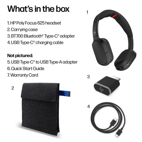 HP Poly Focus 625 Stereo Bluetooth Headset