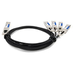 AddOn Networks QDD-4QSFP28-400-CU2-5M-AO InfiniBand/fibre optic cable 98.4" (2.5 m) 4xQSFP28 QSFP-DD Black, Silver