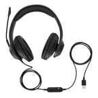 Targus AEH102TT headphones/headset Wired Head-band Office/Call center USB Type-A Black