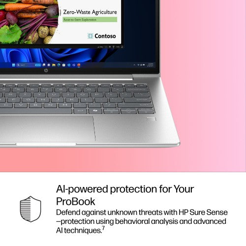 HP ProBook 4 G1i 14 inch Notebook AI PC Wolf Pro Security Edition Silver