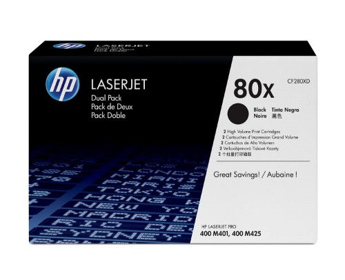 CF280XD (80X) Toner black, 6.9K pages, Pack qty 2