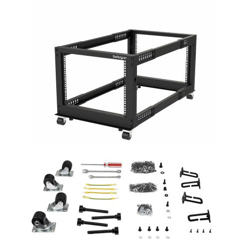 StarTech.com 4POSTRACK8U rack cabinet 8U Freestanding rack Black
