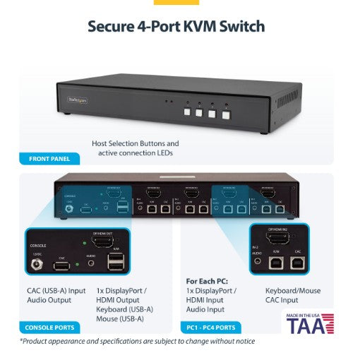 StarTech.com CK4-HP104C KVM switch Black