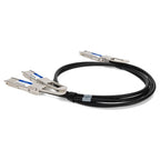 AddOn Networks QSFPDD-400G-2QSFP56-PDAC2M-AO InfiniBand/fibre optic cable 78.7" (2 m) 4xQSFP56 QSFP-DD Black, Silver