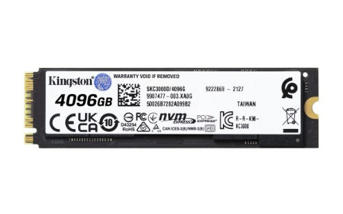 Kingston Technology 4096G KC3000 M.2 2280 NVMe SSD, Bulk