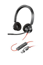 HP Poly Blackwire 3320 Headset +USB-C/A Adapter TAA