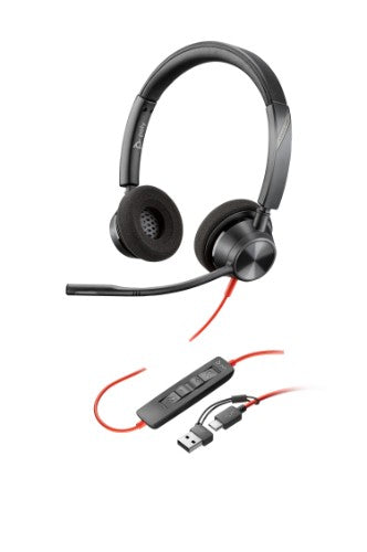 HP Poly Blackwire 3320 Headset +USB-C/A Adapter TAA