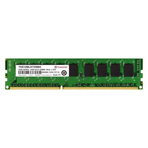 Transcend 4GB DDR3L 1600MHz ECC memory module 1 x 8 GB DDR3 240-pin DIMM