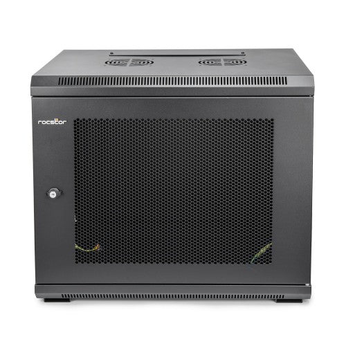 Rocstor Y10E005-B1 rack cabinet 9U Wall mounted rack Black