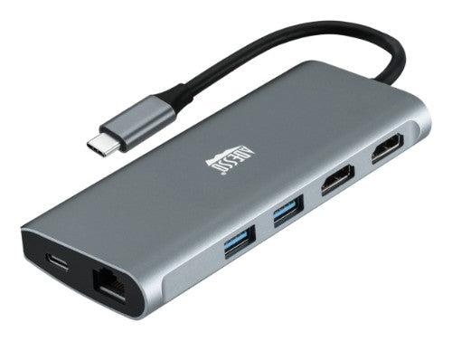 Adesso AUH-4040 laptop dock/port replicator Wired USB 3.2 Gen 1 (3.1 Gen 1) Type-C Gray