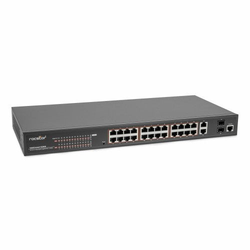 Rocstor SolidConnect SCM28 Managed L2 Gigabit Ethernet (10/100/1000) Power over Ethernet (PoE) Black