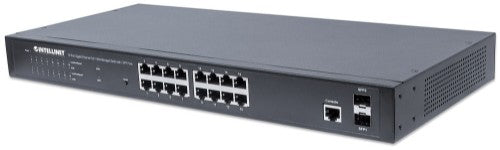 Intellinet 561198 network switch Managed L2+ Gigabit Ethernet (10/100/1000) Power over Ethernet (PoE) 1U Black