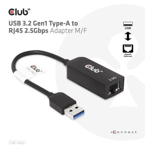 CLUB3D CAC-1420 network card Ethernet 2500 Mbit/s