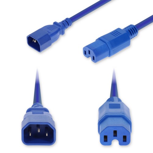 AddOn Networks ADD-C142C15C14G2FBE power cable Blue 23.6" (0.6 m) C14 coupler C15 coupler