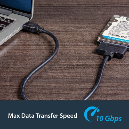 StarTech.com USB312SAT3CB cable gender changer USB 3.1 A SATA 7+15 pin Black