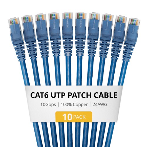 StarTech.com CAT6UTP9INBL10PK networking cable Blue 8.98" (0.228 m) Cat6 U/UTP (UTP) Round