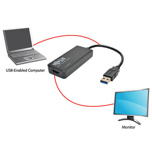 Tripp Lite U344-001-HDMI-R USB graphics adapter Black