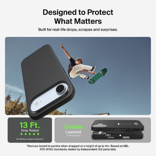 Belkin SheerForce Protect mobile phone case 6.5" Cover Black