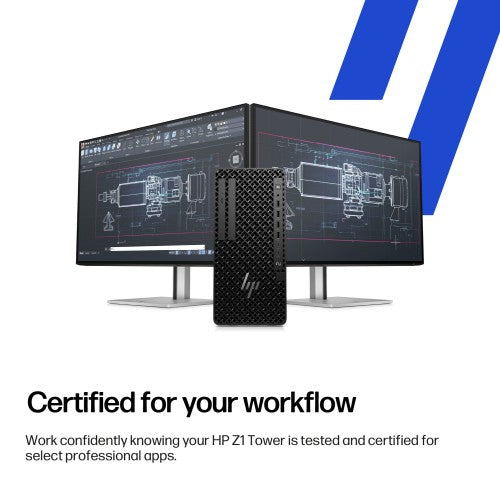 HP Z1 Tower G1i Desktop PC Wolf Pro Security Edition Intel Core Ultra 7 265 32 GB DDR5-SDRAM 1 TB SSD Windows 11 Pro Workstation AI Workstation, AI PC Black
