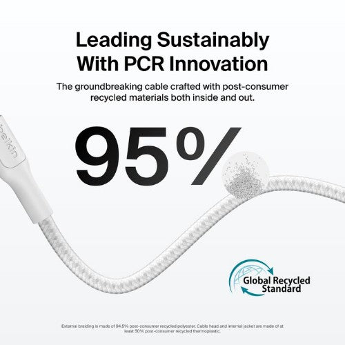 Belkin CAB022FQ1MWH USB cable USB 2.0 39.4" (1 m) USB A USB C White