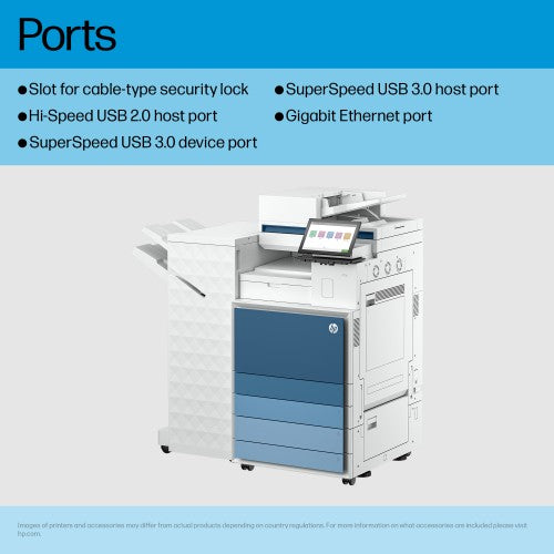HP Color LaserJet Enterprise Flow LaserJet Enterprise 8601z+ Multifunction Black and white Printer, Only Ethernet; Duplex; Copier, Scanner