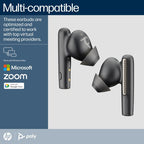 HP Poly Poly Voyager Free 60+ UC Carbon Black Earbuds +BT700 USB-C Adapter +Touchscreen Charge Case