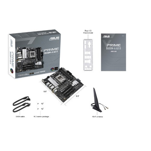ASUS PRIME B650M-A AX II motherboard AMD B650 Socket AM5 micro ATX