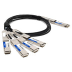 AddOn Networks CAB-D-4Q-400G-2-5M-AO InfiniBand/fibre optic cable 98.4" (2.5 m) QSFP-DD 4xQSFP56 Black, Silver
