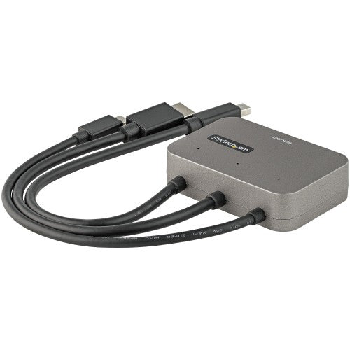 StarTech.com CDPHDMDP2HD video cable adapter 10.6" (0.27 m) HDMI + USB HDMI + Mini DisplayPort + USB Type-C Black, Silver