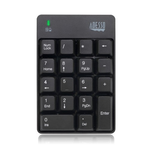 Adesso WKB-6010UB numeric keypad Universal RF Wireless Black