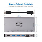 Tripp Lite U442-DOCK5D-GY laptop dock/port replicator Wired USB 3.2 Gen 1 (3.1 Gen 1) Type-C Gray